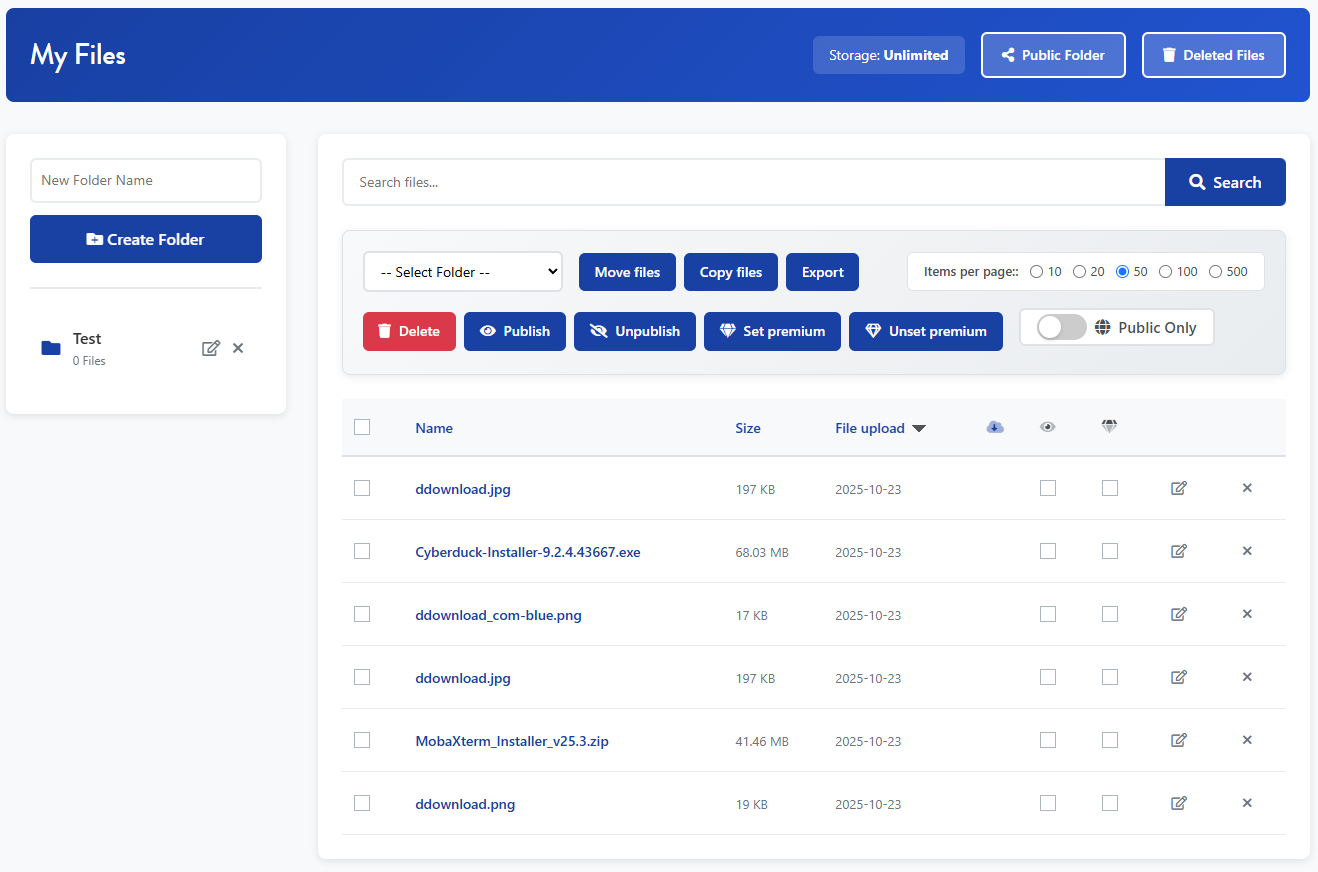 File Manager Interface